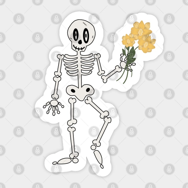 Skeleton flowers Sticker by morgananjos